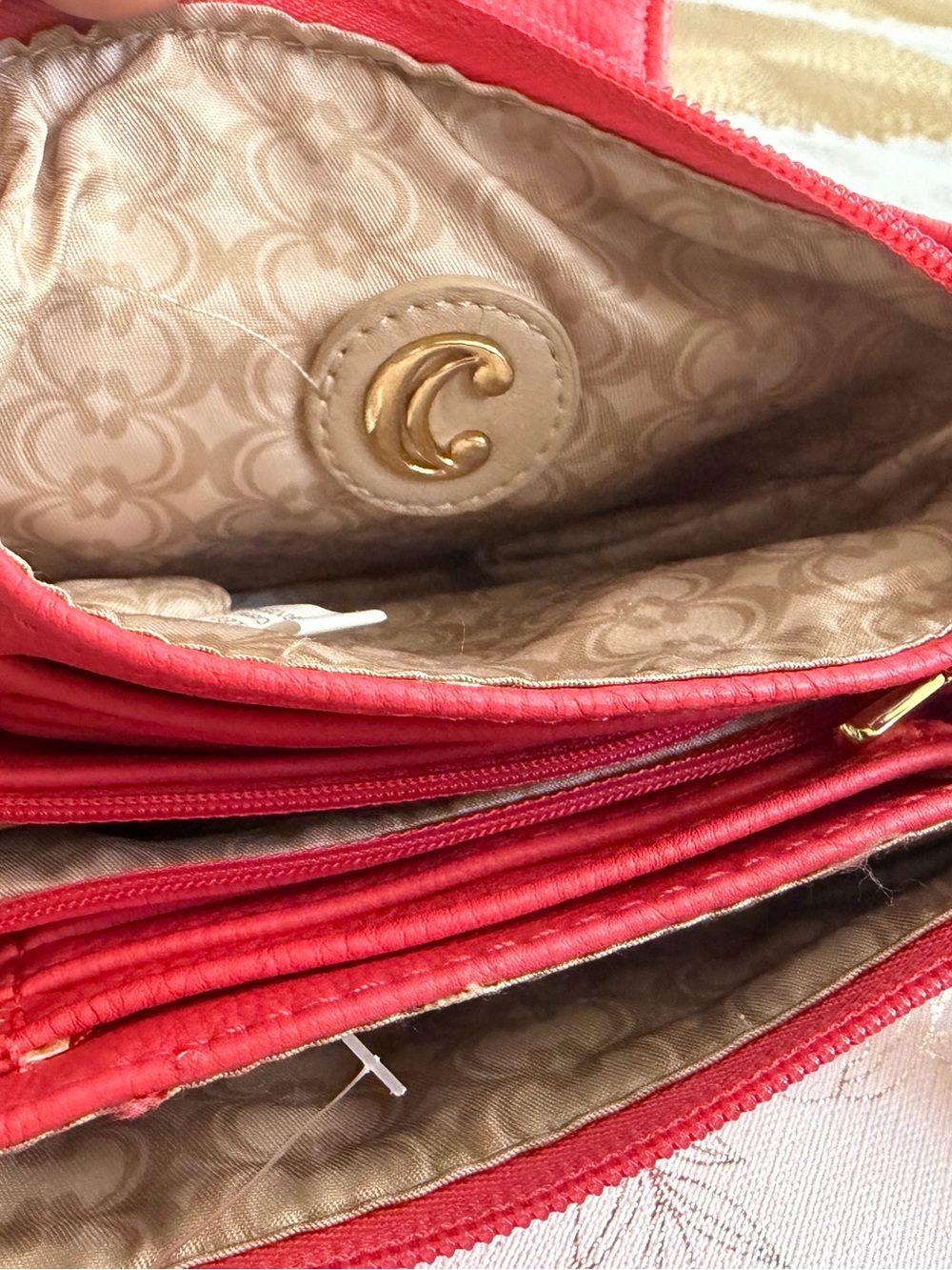 Charming Charlie Coral Pink Multi-Compartment Crossbody Bag - Picture 4 of 10